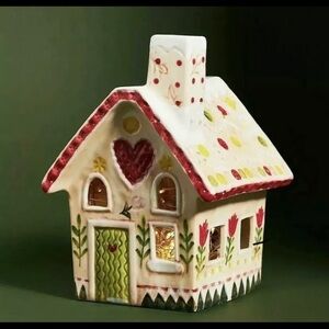 🆕 Anthropologie Nathalie Lete Holiday Village Peach Christmas House